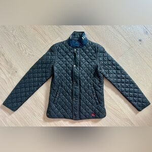 Burberry Dark Quilted Jacket with Logo Collar